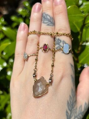 Grey moonstone interchangeable necklace